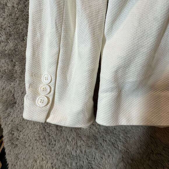 Osca de la Renta White Basketweave Blazer Jacket Women's 10 M Medium - Picture 6 of 9